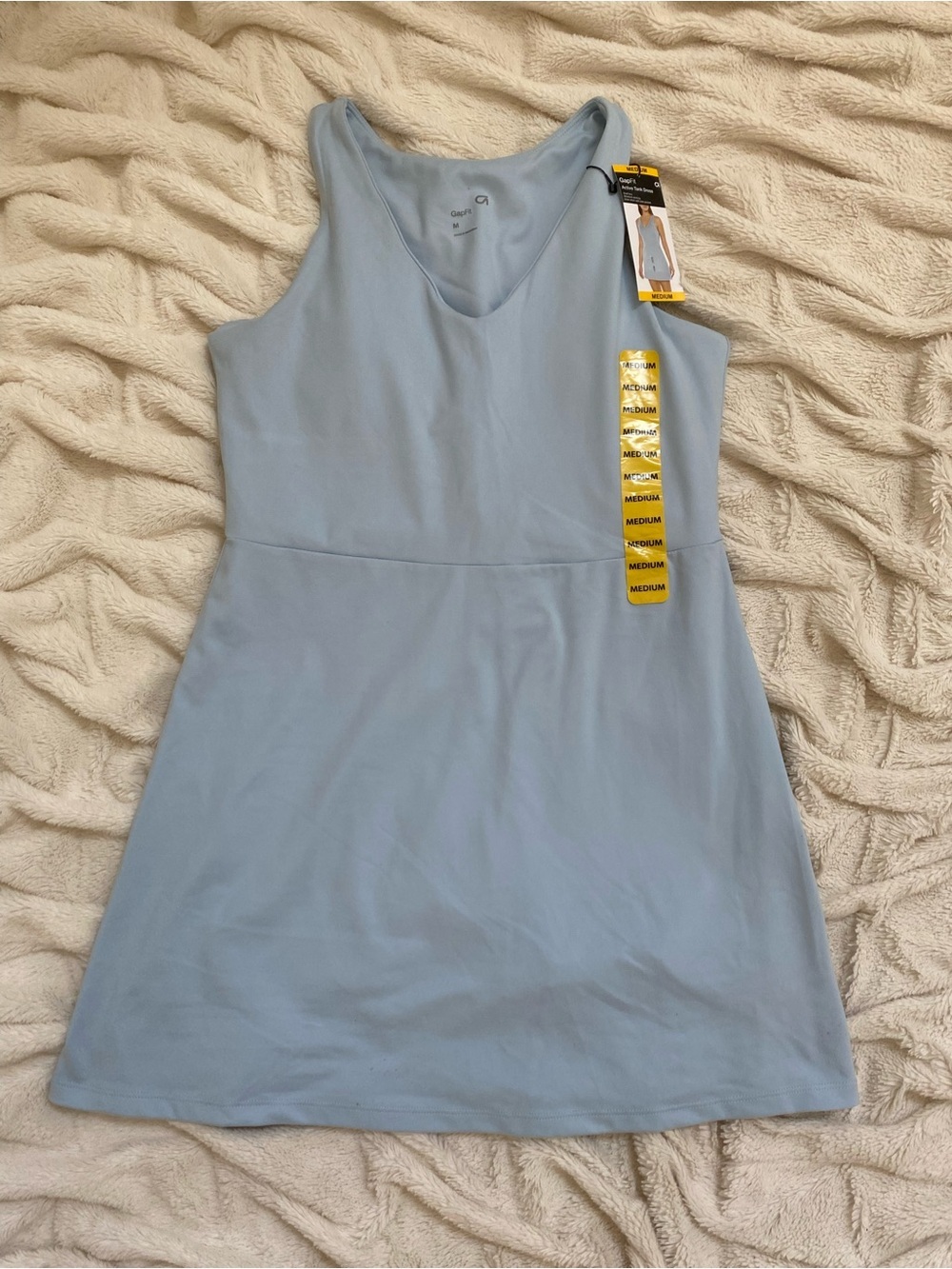 NWT GapFit athletic mini dress light blue Sz M